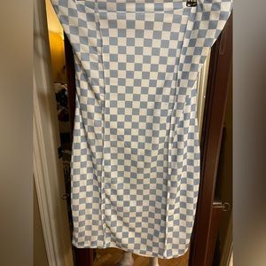 Women's checkered blue Steve Madden tube dress